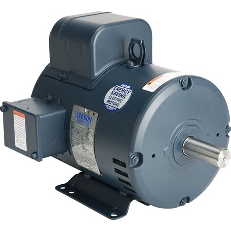 Leeson Reversible Electric Motor — 5 Hp 1740 Rpm 230 Volts Single Phase Model 131537