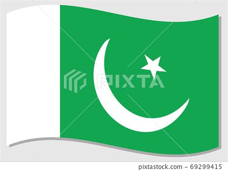 Waving Flag Of Pakistan Vector Graphic Waving Stock Illustration