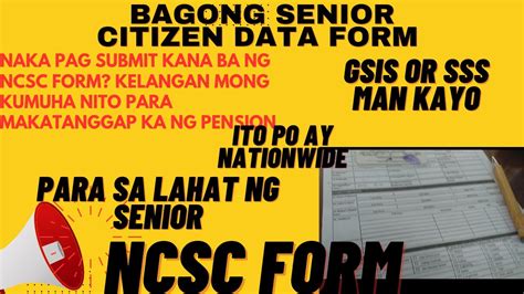 Senior Citizen Nakapasa Ka Naba Ng Ncsc Form Ito Ang Basehan Para