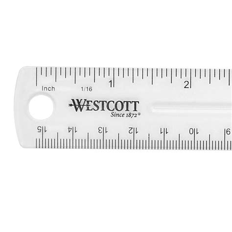 Westcott - Westcott Shatterproof Plastic Ruler, 6 Inches, Transparent (45016)