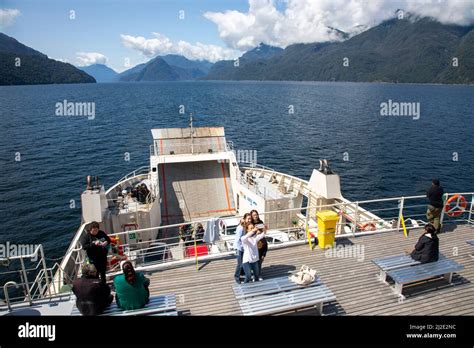 Chile, 26-01-2020, the ferry between Hornopiren and Caleta Gonzalo in ...