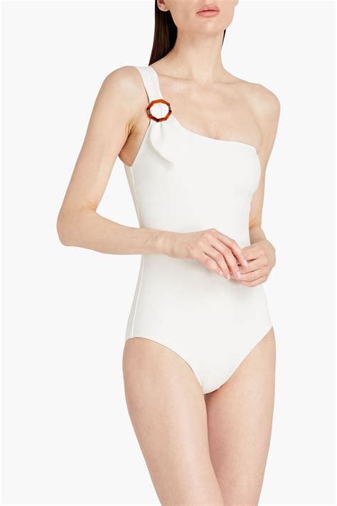 Zimmermann One Shoulder Buckled Swimsuit The Outnet