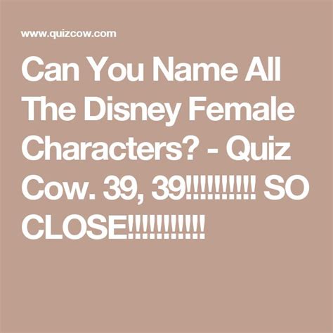 Can You Name All The Disney Female Characters? • Quiz Cow | Disney ...