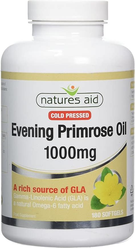 Natures Aid Evening Primrose Oil 1000 Mg Cold Pressed Omega 6 GLA