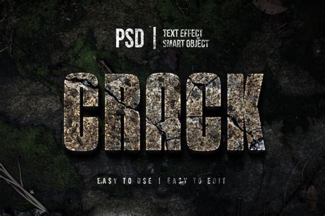 Premium Psd Crack Broken Texture 3d Editable Text Effect Mockup