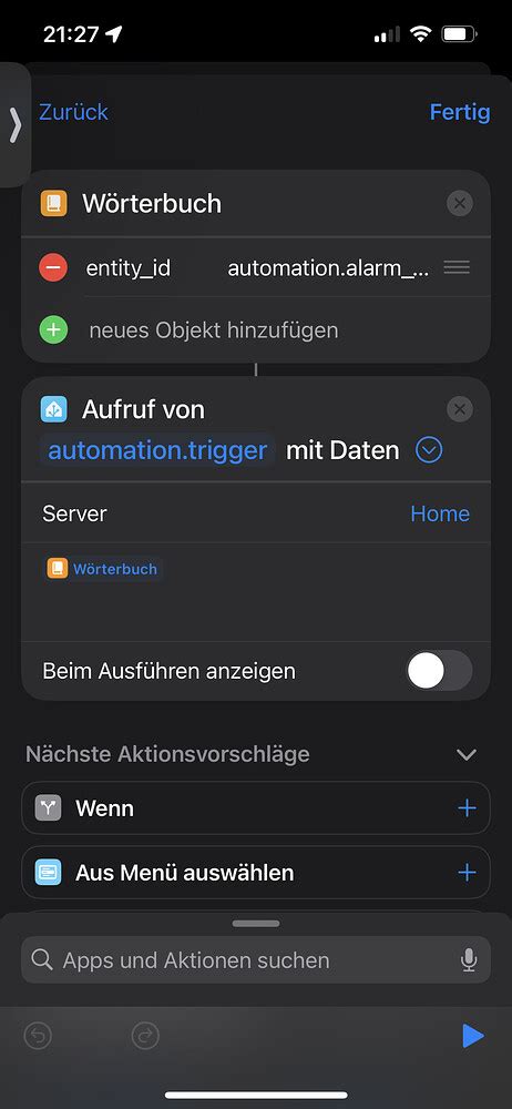 Trigger An Automation Using Ios Shortcuts Home Assistant Companion For Apple Home Assistant