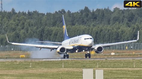 HARD RYANAIR LANDING - Ryanair Boeing 737-8AS Landing at Riga (RIX ...