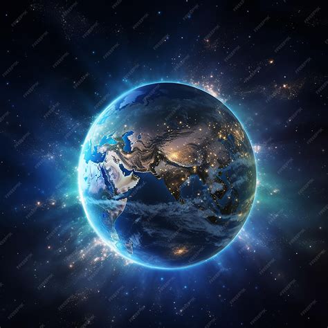 Premium Photo Nightly Planet Earth In Dark Outer Space