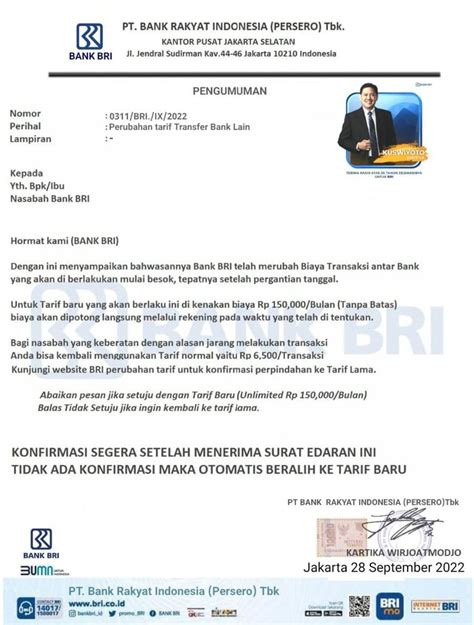 Hati Hati Ramai Beredar Surat Pemberitahuan Kenaikan Biaya Transfer Ke