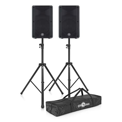 Yamaha Dbr12 Active Pa Speaker Pair With Speaker Stands At Gear4music