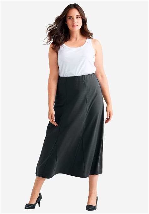 Flared Elastic Waist Skirt By Ellos® Plus Size Skirts Jessica London