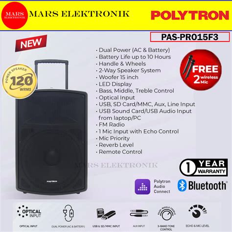 Jual Speaker Polytron Paspro F Free Mic Speaker Portable