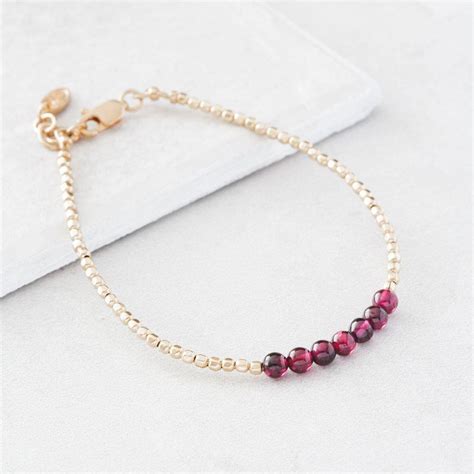 Gold Birthstone Bracelet With Semi Precious Stones By Under The Rose