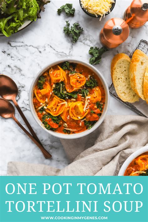 One Pot Creamy Tortellini Soup Cooking In My Genes