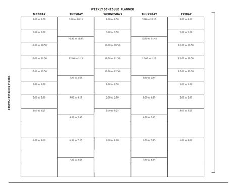 Weekly Planner Template | Free Word Templates