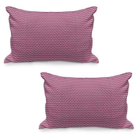 Chevron Quilted Pillowcover Set Of Retro Modern Zig Zag Stripes In