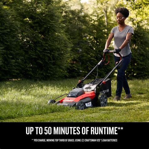 Craftsman Self Propelled Cordless Mower 20 Volt 20 In Self Propelled Cordless Lawn Mower 5 Ah