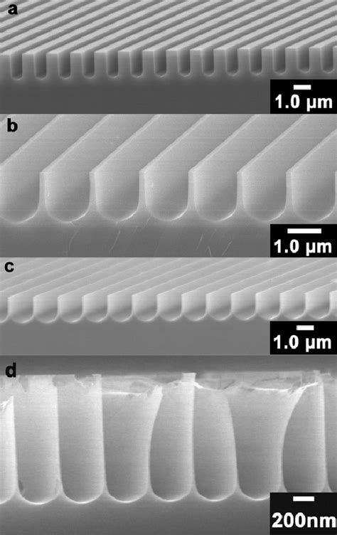 SEM Images Of Grating Structures With Exceptionally Small DC Values