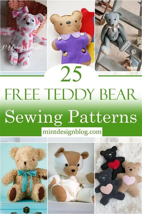 25 Free Teddy Bear Sewing Patterns Teddy Bear Sewing Pattern Teddy