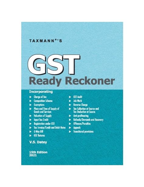 Gst Ready Reckoner V S Datey Taxmann Publications