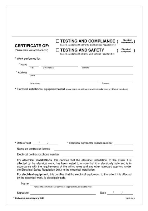 Certificate Of Compliance Template - Sarseh.com