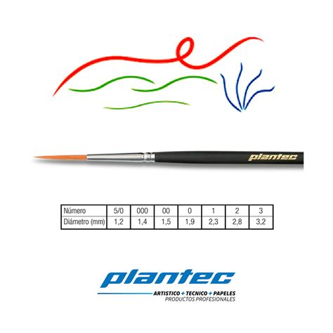 Pincel Liner Plantec Pelo Fibra Sintetica Toray Dorado N