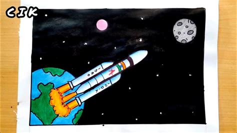 Chandrayaan 3 Rocket Launch Drawing Step By Step Chandra Dinam