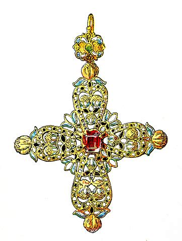cross jewelry   balkan countries stock illustration