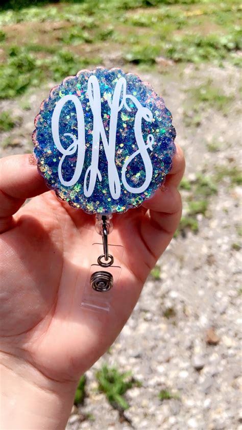 Monogrammed Badge Reel Name Badge Reel Etsy