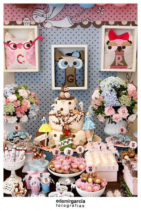 Kara's Party Ideas Owl Themed Birthday Party For Triplets! | Kara's ...