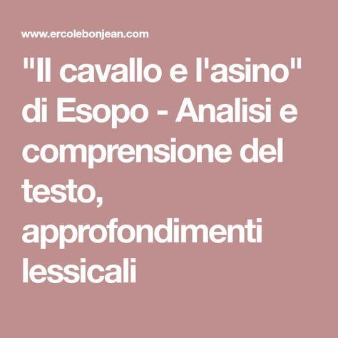 Il Cavallo E L Asino Di Esopo Analisi E Comprensione Del Testo