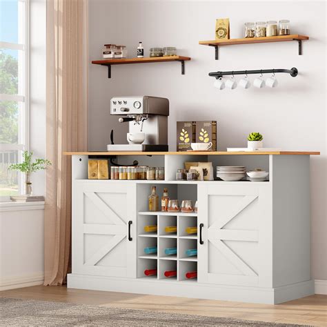 Amazon YITAHOME 52 Farmhouse Sideboard Buffet Cabinet With Barn