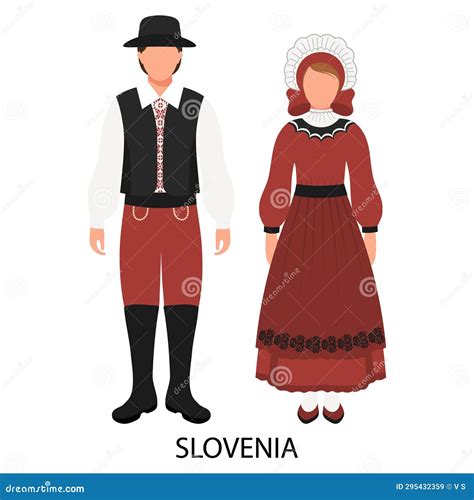 Man and Woman, Couple in Slovenian Folk Costumes. Culture and ...