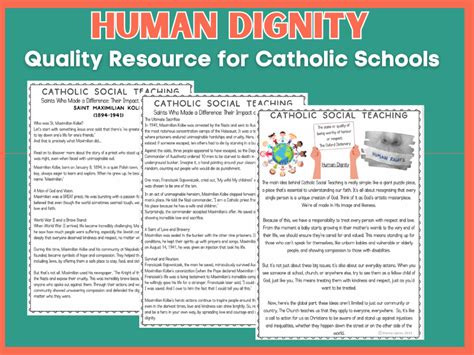 Catholic Social Teaching Human Dignity Pack Teaching Resources