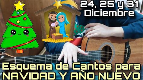 ESQUEMA DE CANTOS para NAVIDAD Y AÑO NUEVO 24 25 y 31 de Diciembre