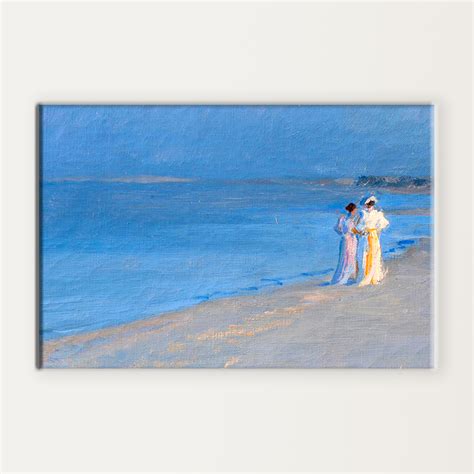 Anna Ancher And Marie Kroyer On The Beach At Skagen By Peder Severin