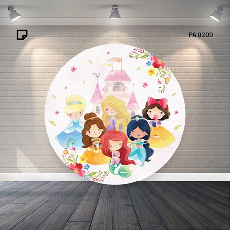 Arte Digital Painel Princesas Da Disney Cute Elo