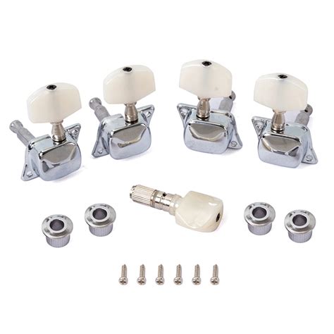 5 Pcs Banjo Semi Closed Machine Head Tuning Tuner Peg Key With 4 Bushing For Banjo Guitar