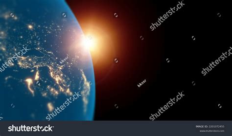 3d Rendering Planet Earth Night View Stock Illustration 2201072455 ...