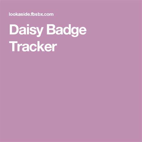 Daisy Badge Tracker Printable