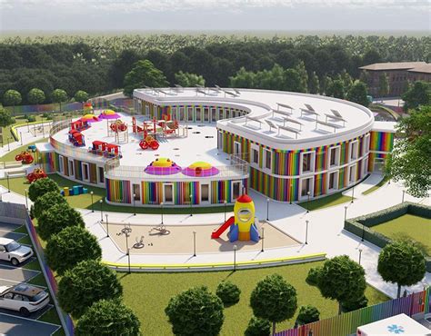 Kindergarten Детский сад Behance2024 学校建築 建築スケッチ 校舎