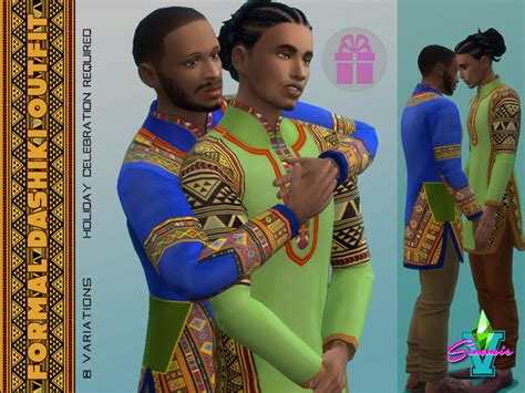 The Sims Resource SimmieV BHM Dashiki Outfit