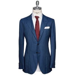 Kiton Blue Vicuna Peru Cashmere Silk Blazer Isuit