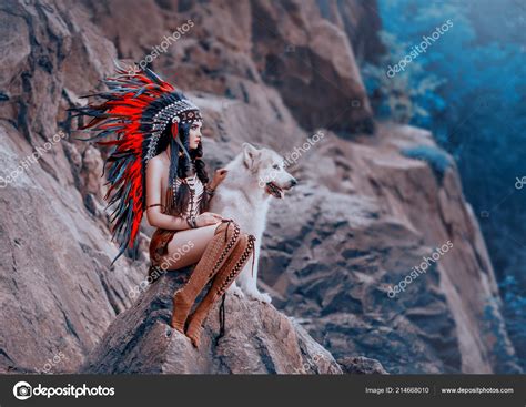 Native American Woman Wolf