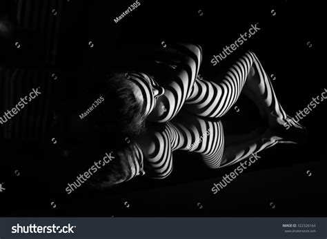 Nude Woman Her Reflection Black White Stock Photo Shutterstock