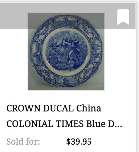 Fine China Appraisal Plates With Colonial Times By Crown Ducal England