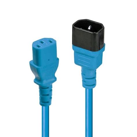 1m IEC C13 Extension Cable Blue Cables Adapters From LINDY UK