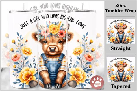 A Girl Who Loves Highland Cows Tumbler Graphic By Luna Art Design