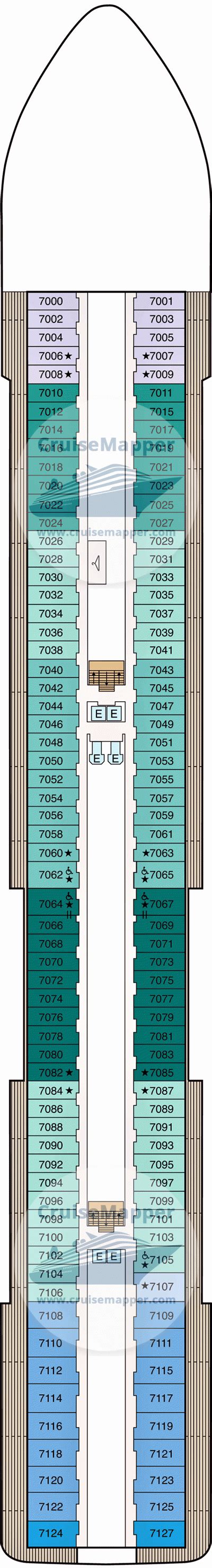 Oceania Allura Deck 7 Plan CruiseMapper