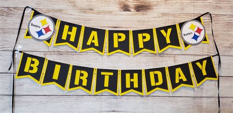 Pittsburgh Steelers Happy Birthday Banner Football Birthday Etsy